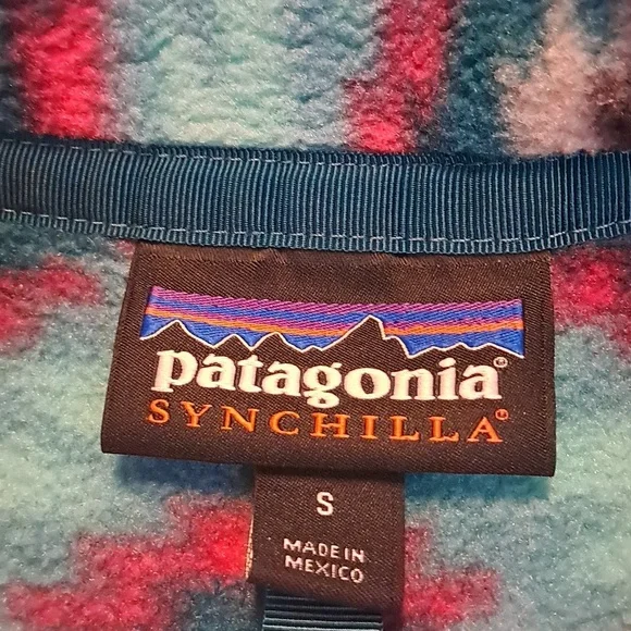 Patagonia Synchilla Snap-T Pullover Aztec Tribal Wild Desert Teal Print 2015 - Picture 6 of 9
